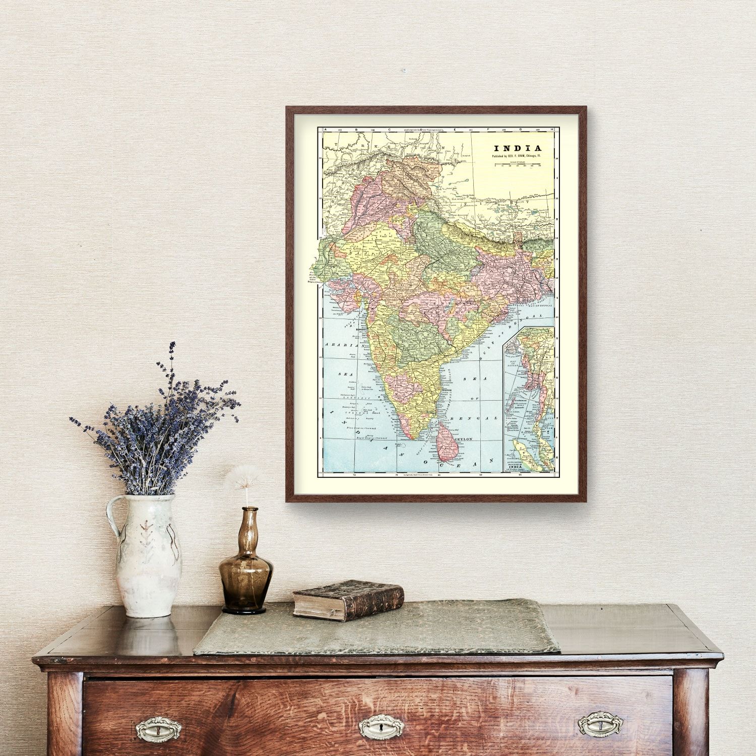 Vintage Map of India 1901