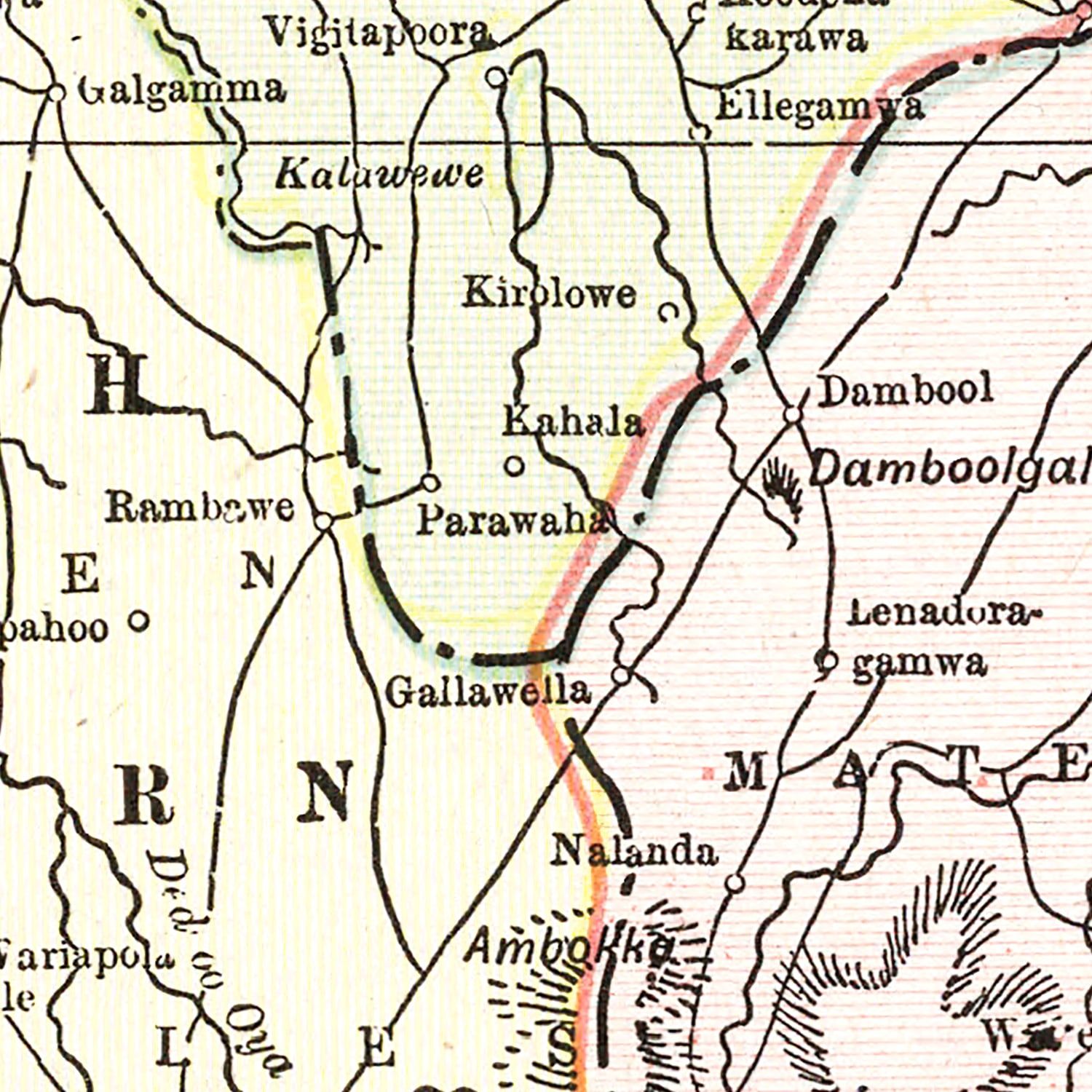 Vintage Map of Ceylon (Sri Lanka) 1901