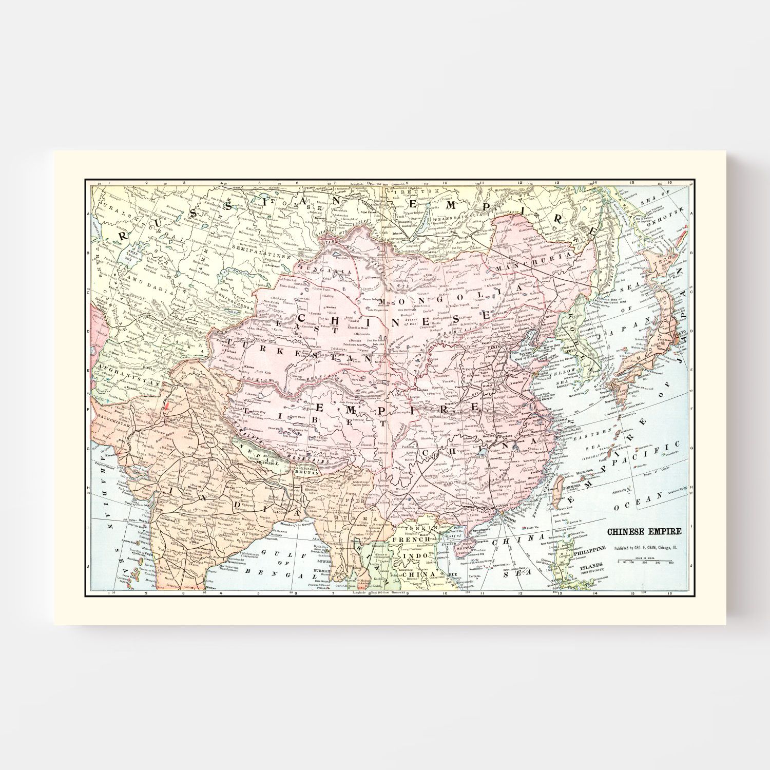 Vintage Map of China 1901