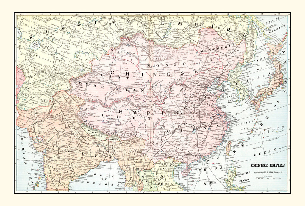 Vintage Map of China 1901