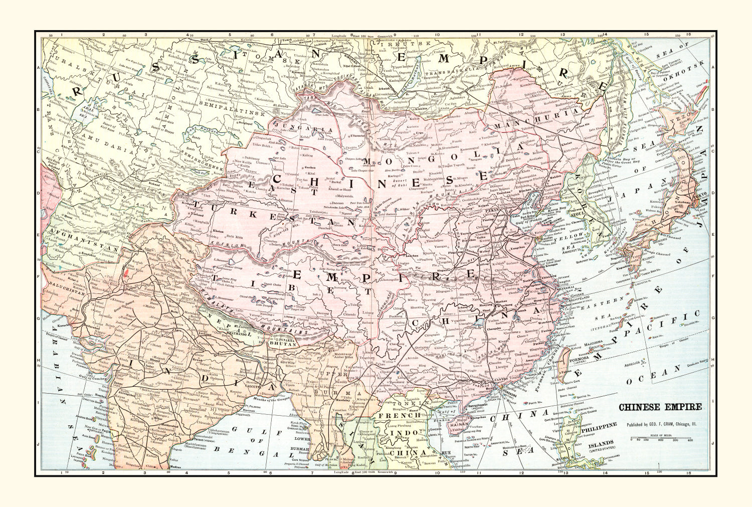 Vintage Map of China 1901