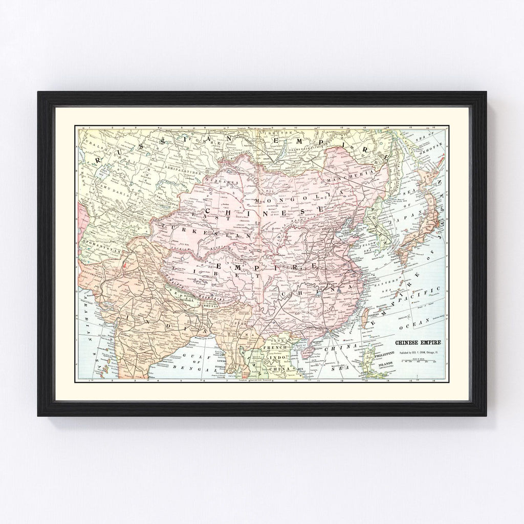 Vintage Map of China 1901