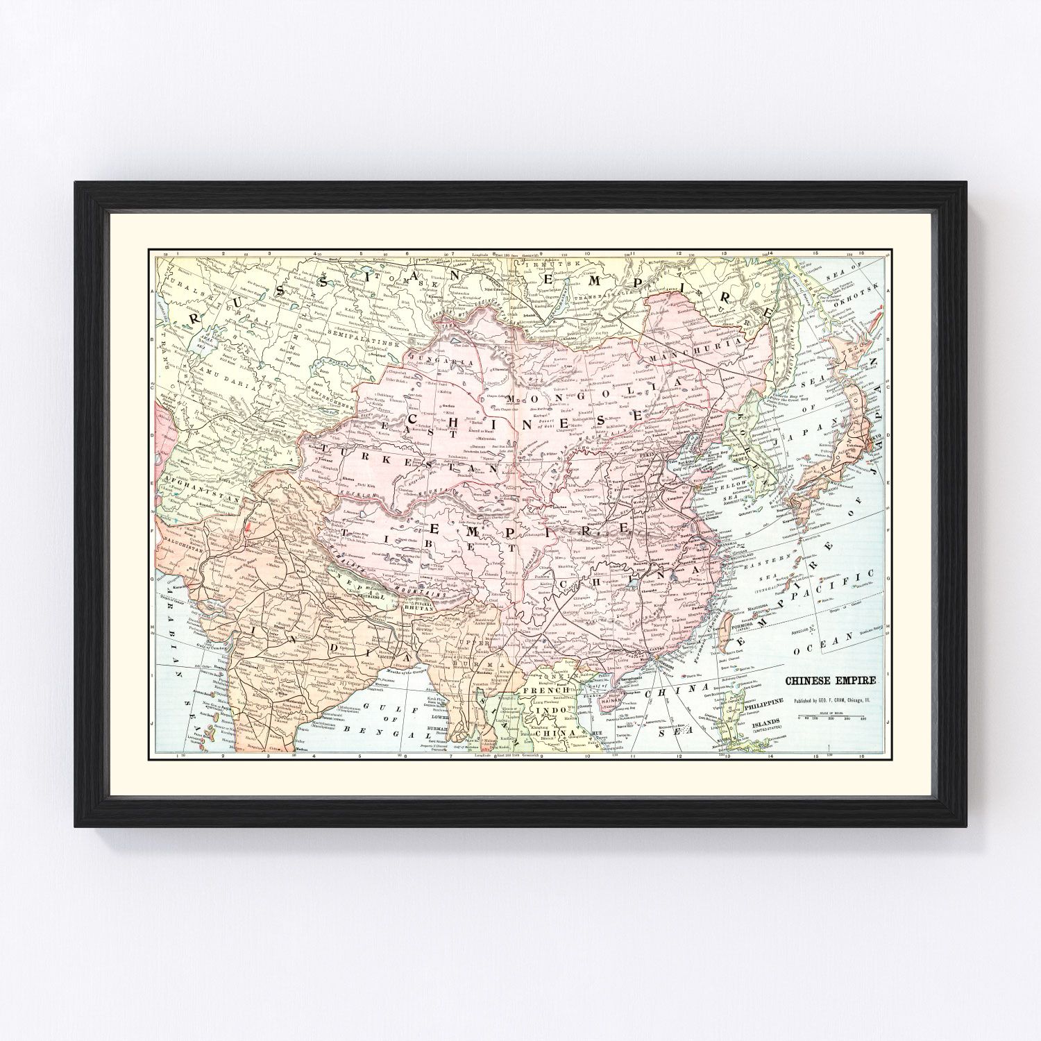 Vintage Map of China 1901