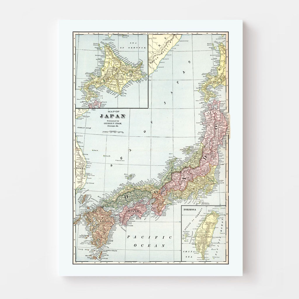 Vintage Map of Japan 1901