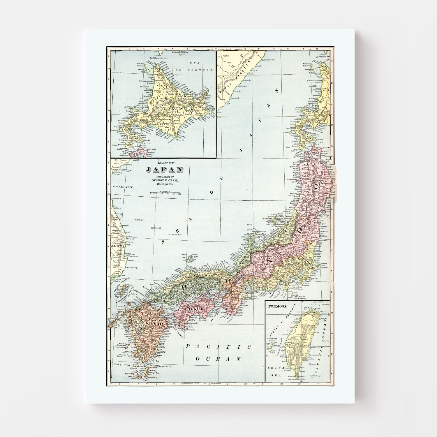 Vintage Map of Japan 1901