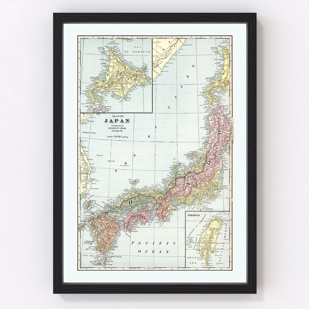Vintage Map of Japan 1901