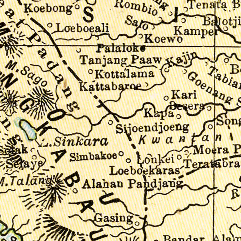 Vintage Map of Sumatra, Indonesia 1901