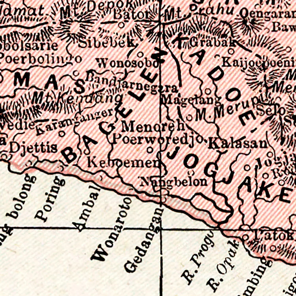 Vintage Map of Java, Indonesia 1901