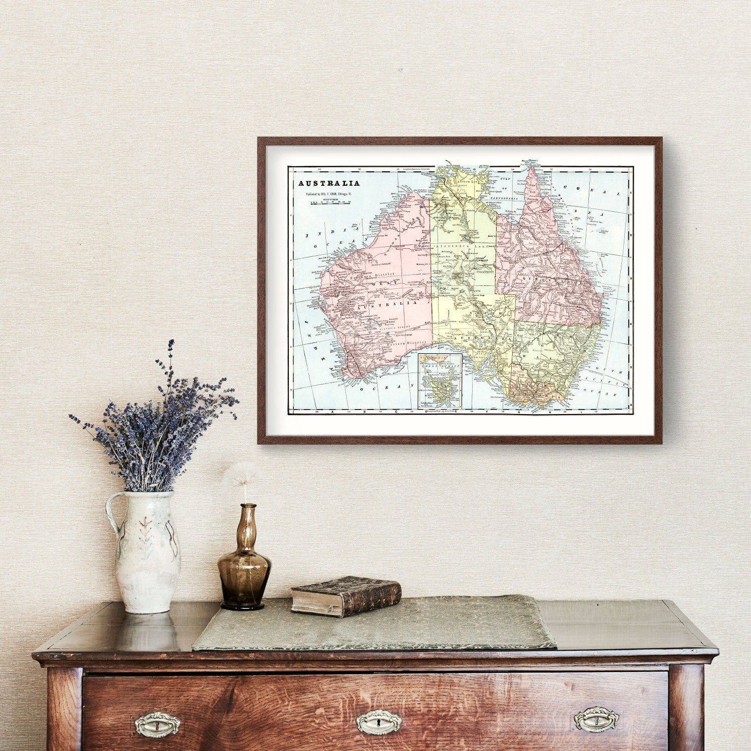 Vintage Map of Australia 1901