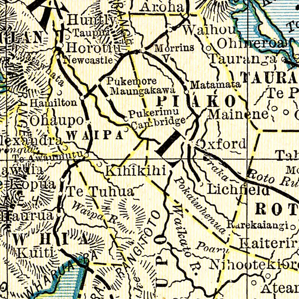 Vintage Map of New Zealand (North Island) 1901