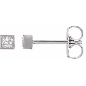 14K White Gold 1/3 CTW Natural Diamond Bezel-Set Earrings