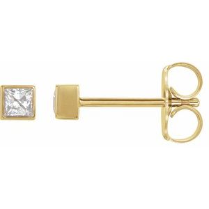 14K Yellow Gold 5/8 CTW Natural Diamond Bezel-Set Earrings