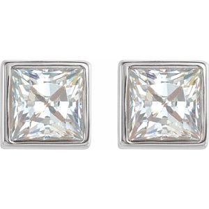 Platinum 1/10 CTW Natural Diamond Bezel-Set Earrings – image 2