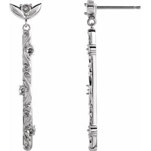 Platinum Vintage-Inspired Dangle Earring Mounting