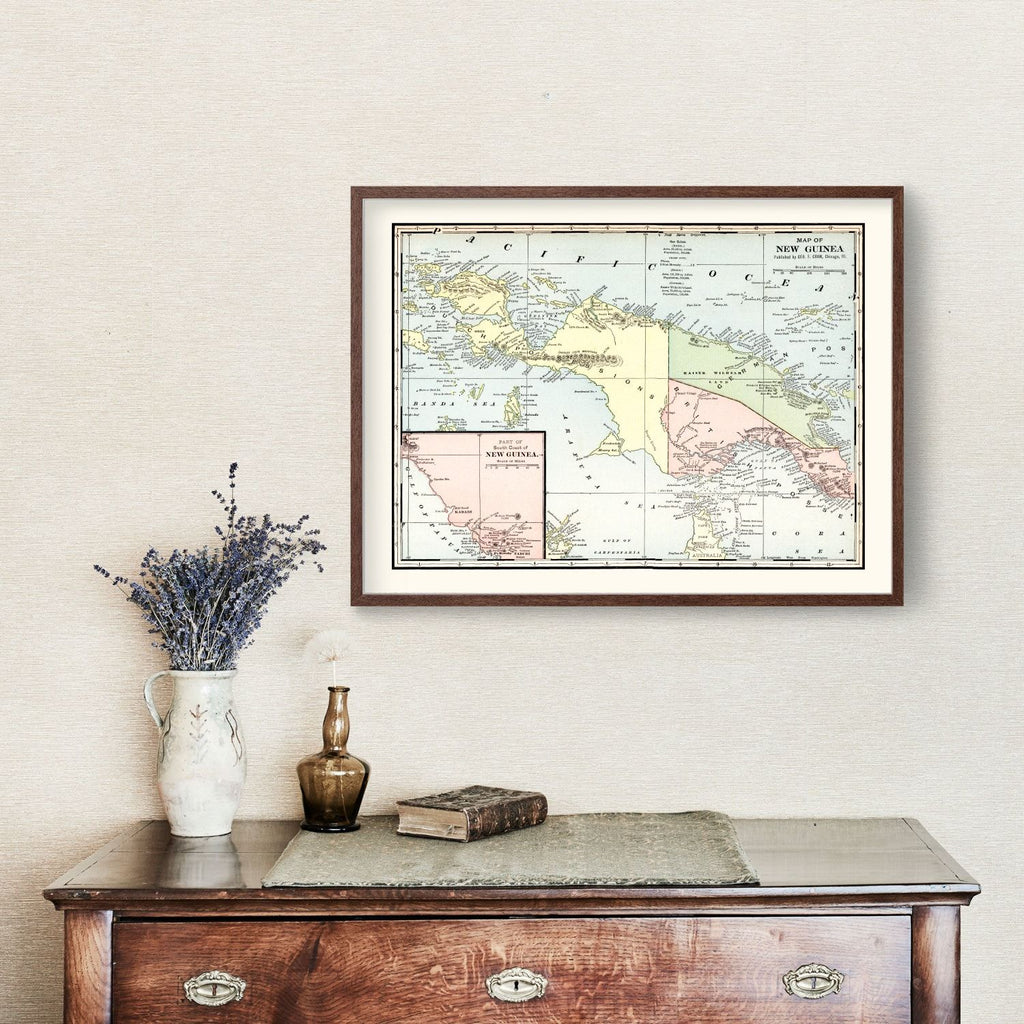 Vintage Map of New Guinea 1901