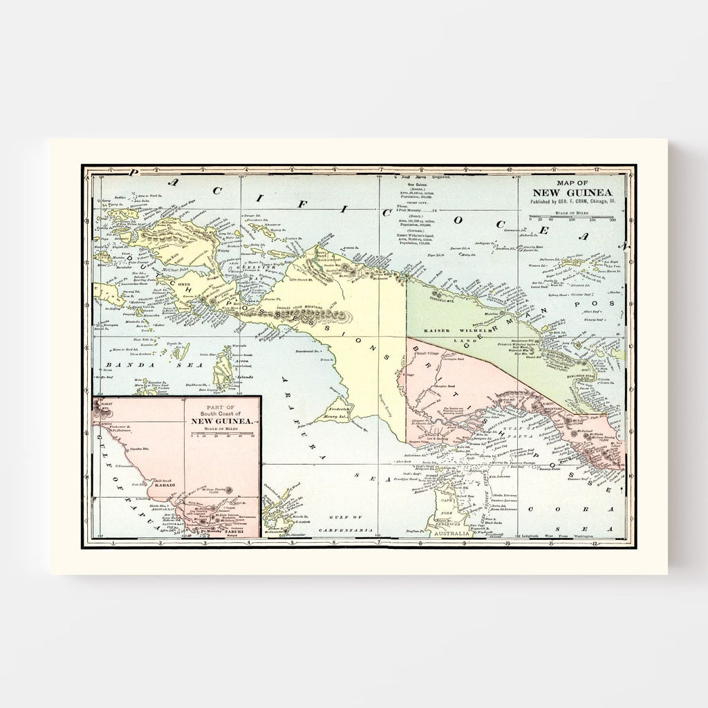 Vintage Map of New Guinea 1901
