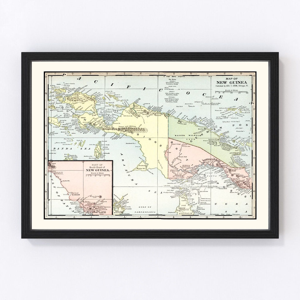 Vintage Map of New Guinea 1901