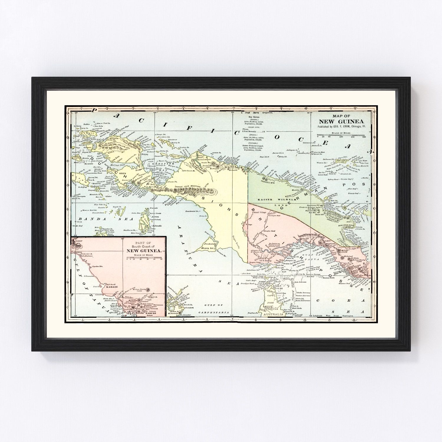 Vintage Map of New Guinea 1901