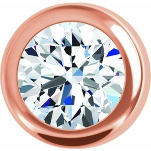 14K Rose Gold .03 CT Natural Diamond Bezel Setting