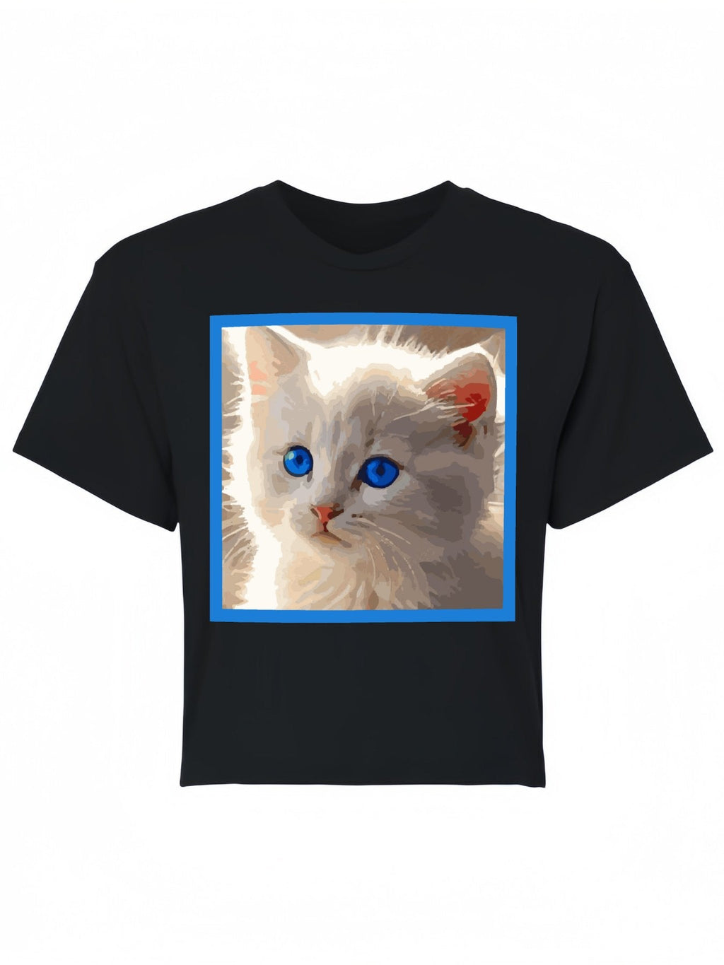 Women's Cute Kitten Cotton Crop Top (Made in USA)