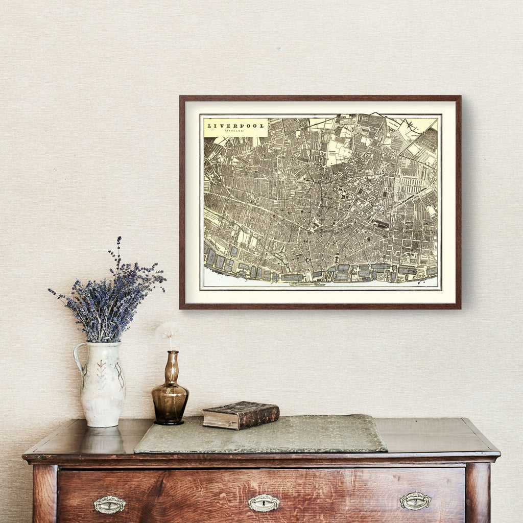 Vintage Map of Liverpool, England 1901