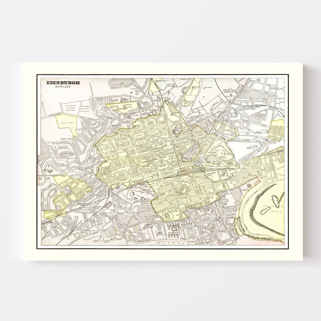 Vintage Map of Edinburgh, Scotland 1901