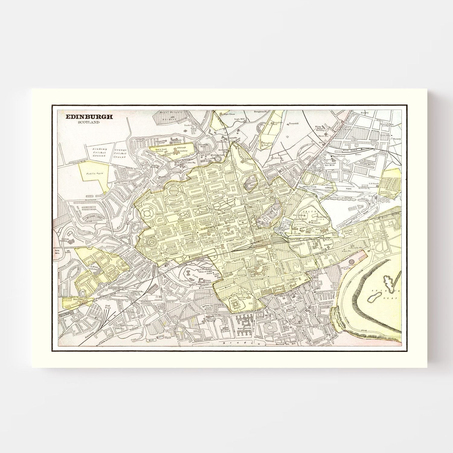 Vintage Map of Edinburgh, Scotland 1901
