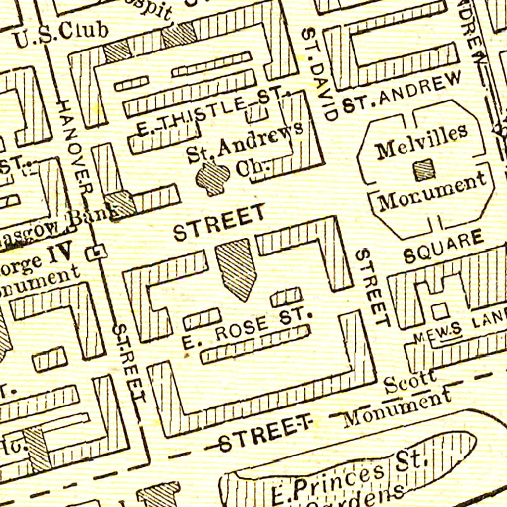 Vintage Map of Edinburgh, Scotland 1901