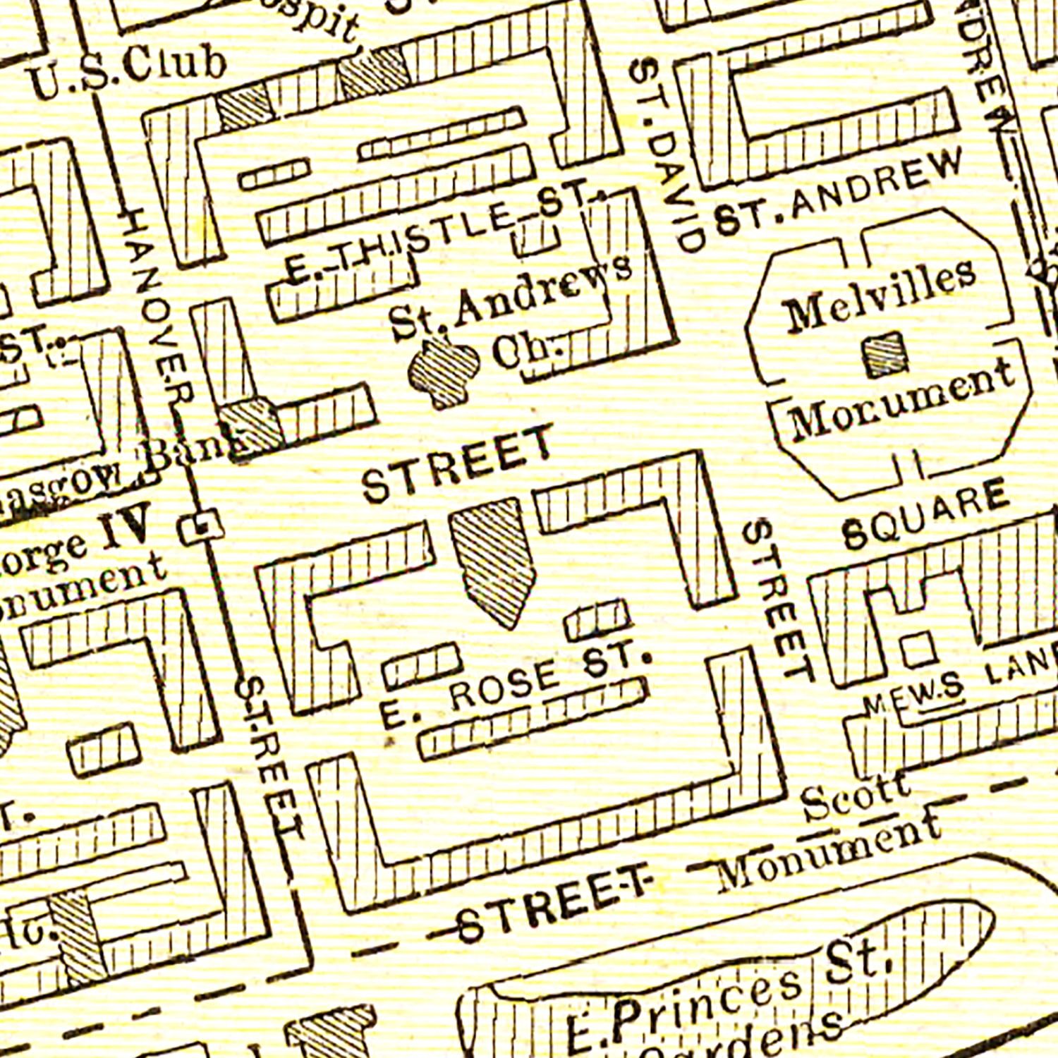 Vintage Map of Edinburgh, Scotland 1901