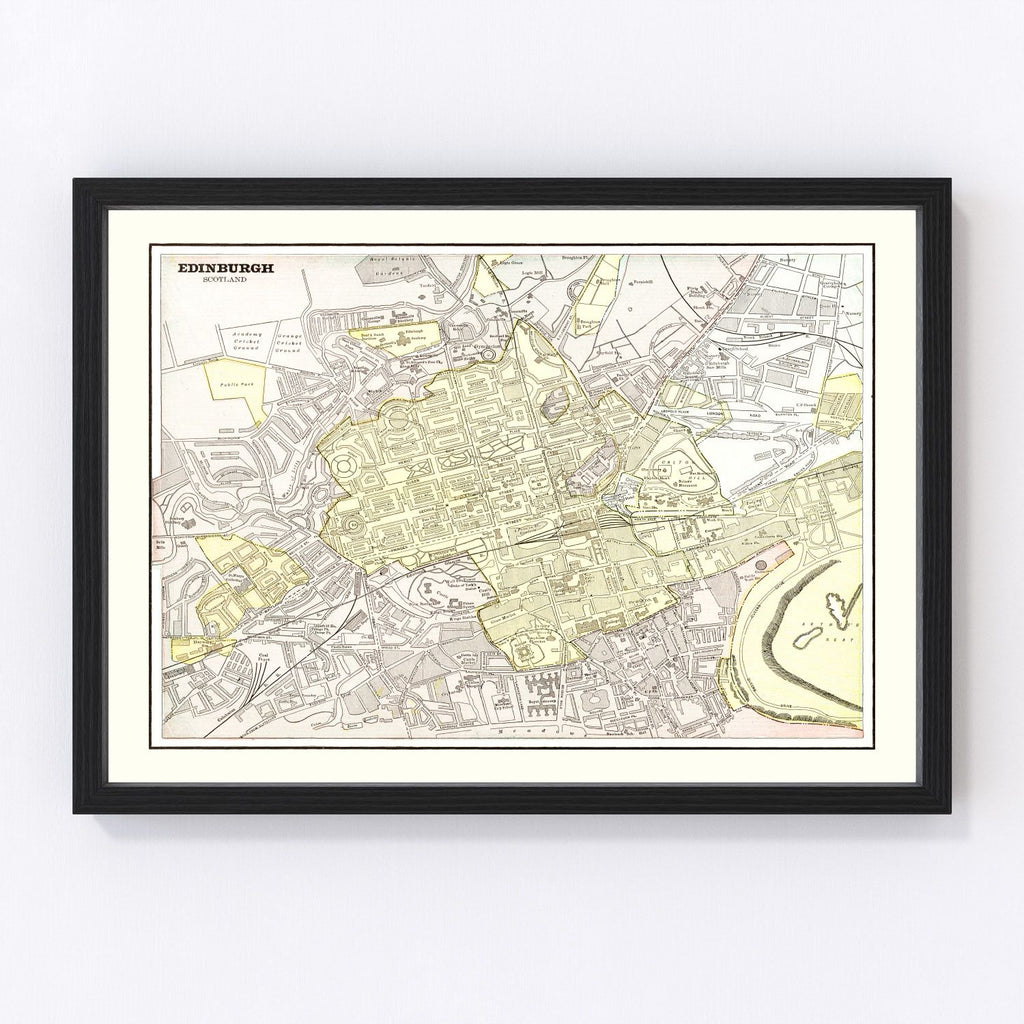 Vintage Map of Edinburgh, Scotland 1901