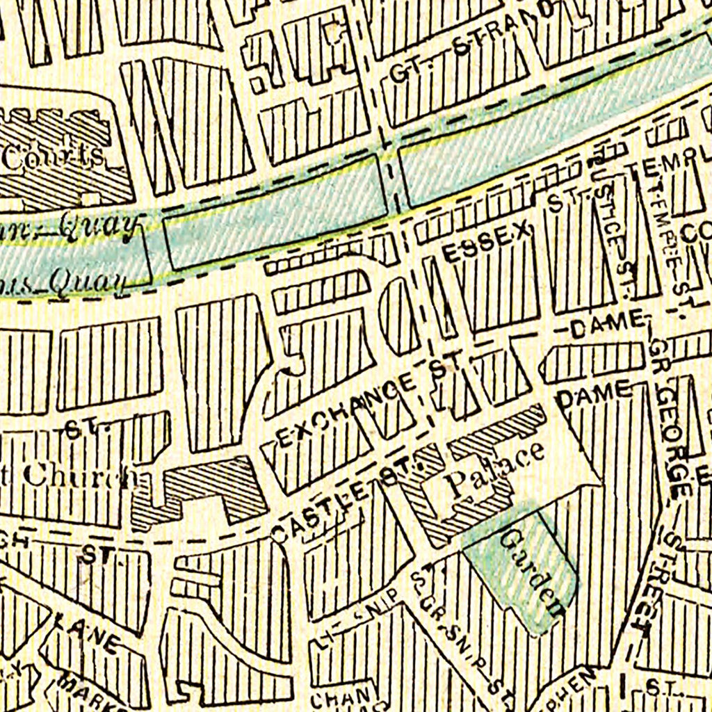 Vintage Map of Dublin, Ireland 1901