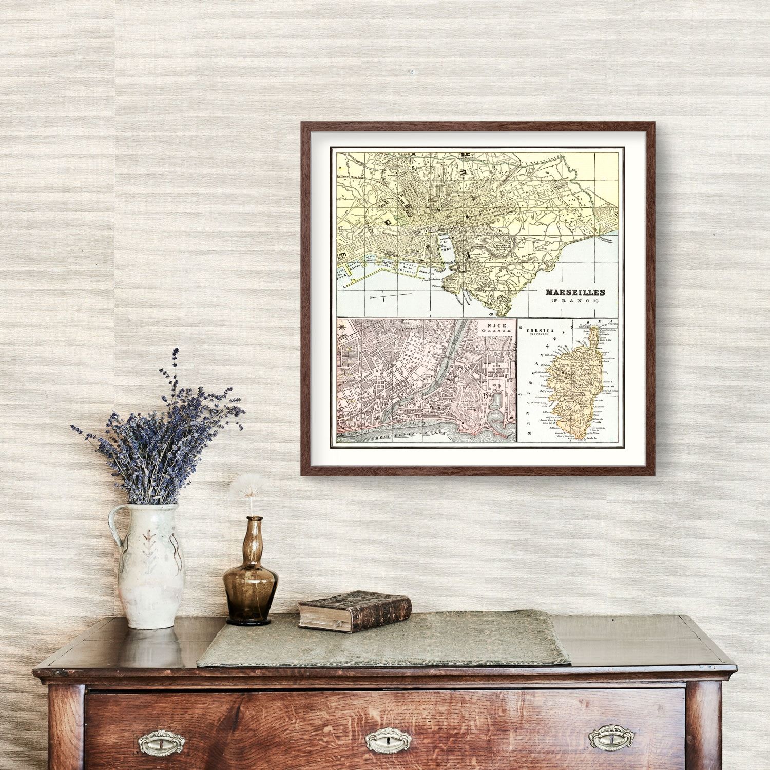 Vintage Map of Marseille, France 1901