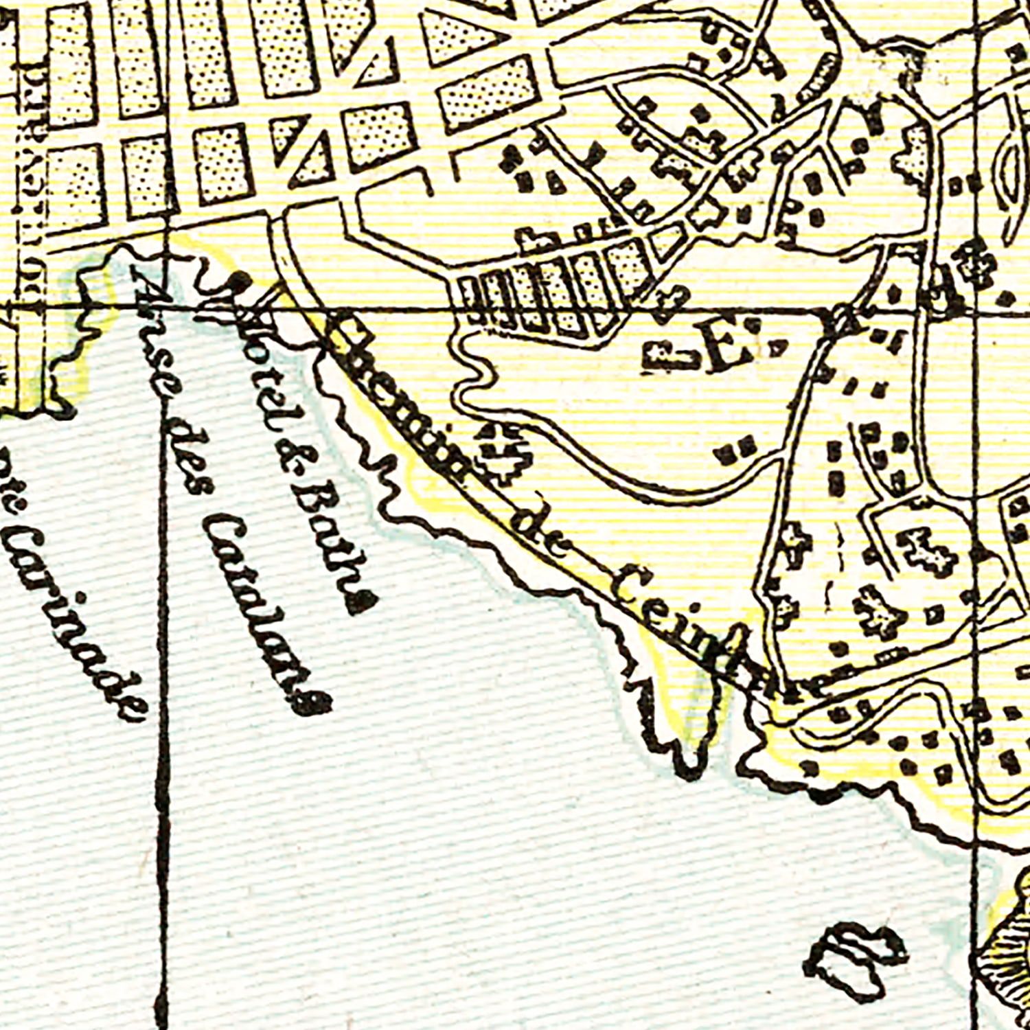 Vintage Map of Marseille, France 1901