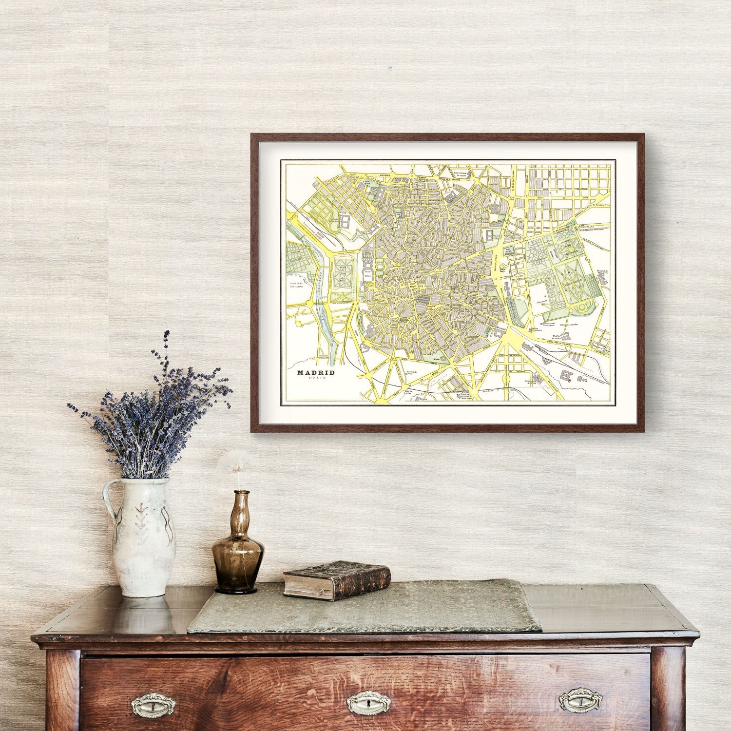 Vintage Map of Madrid, Spain 1901