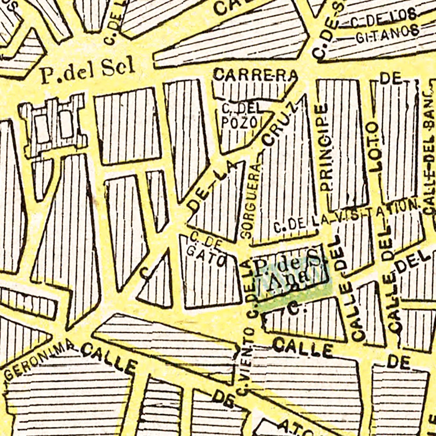 Vintage Map of Madrid, Spain 1901