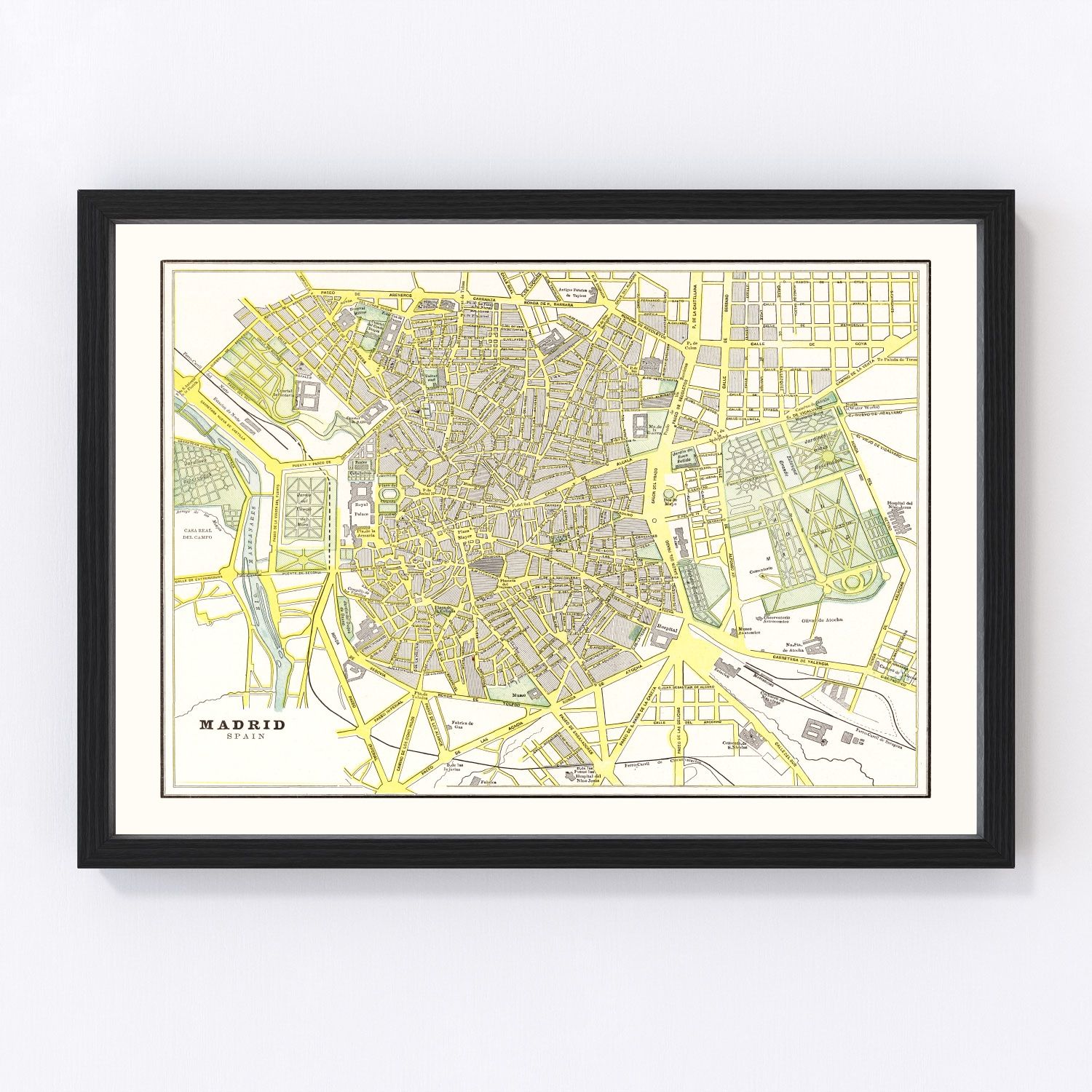 Vintage Map of Madrid, Spain 1901