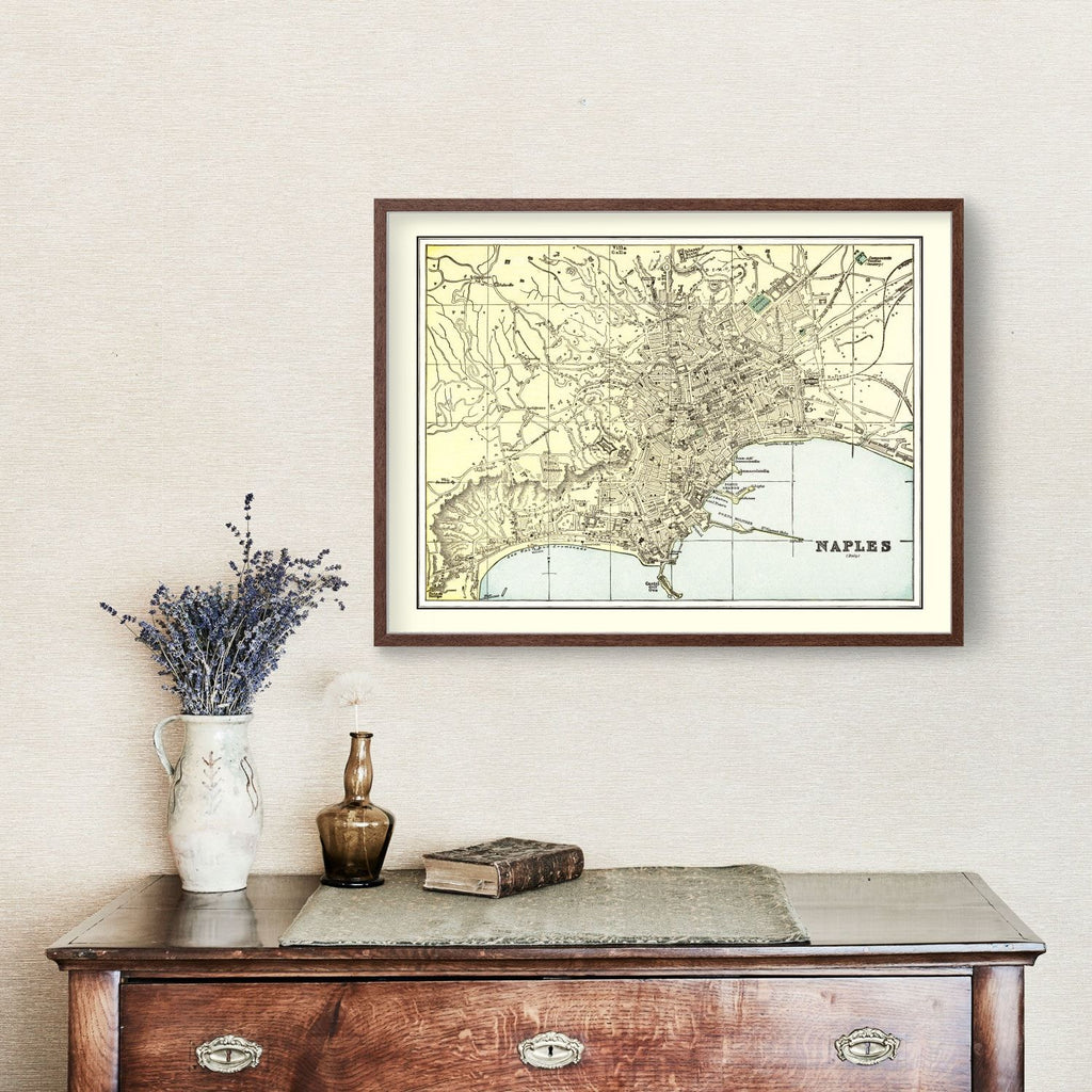Vintage Map of Naples, Italy 1901