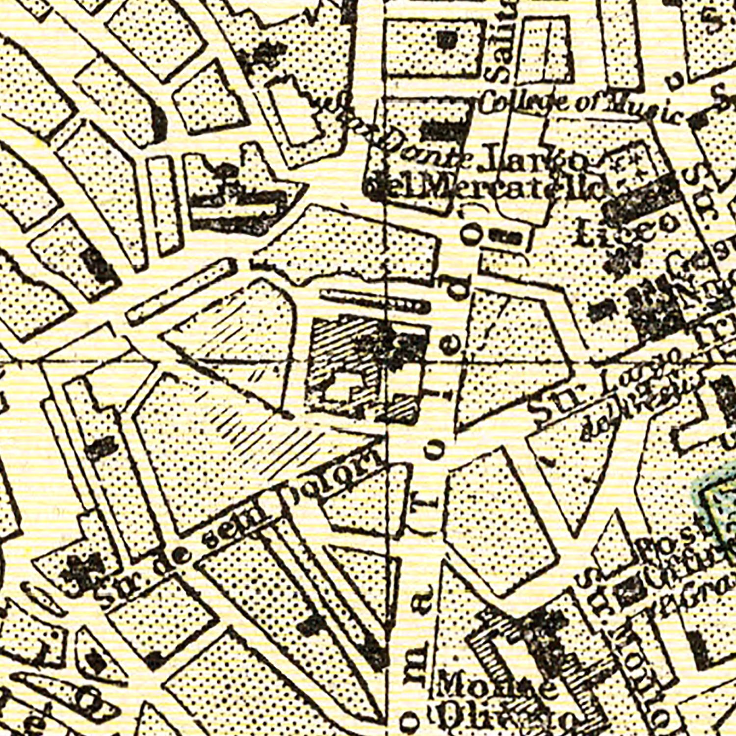 Vintage Map of Naples, Italy 1901