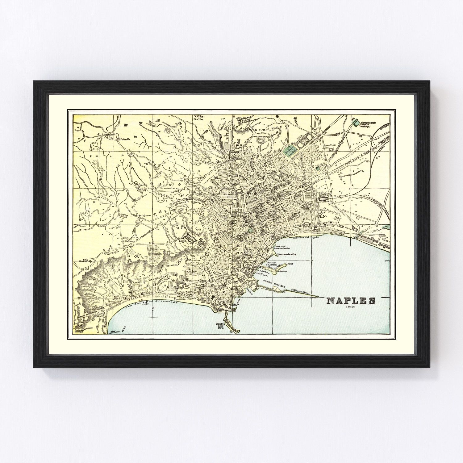 Vintage Map of Naples, Italy 1901