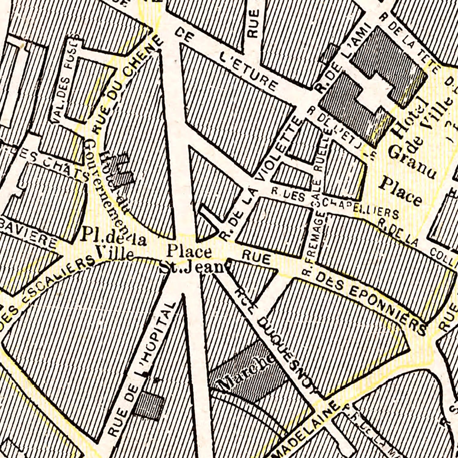 Vintage Map of Brussels, Belgium 1901