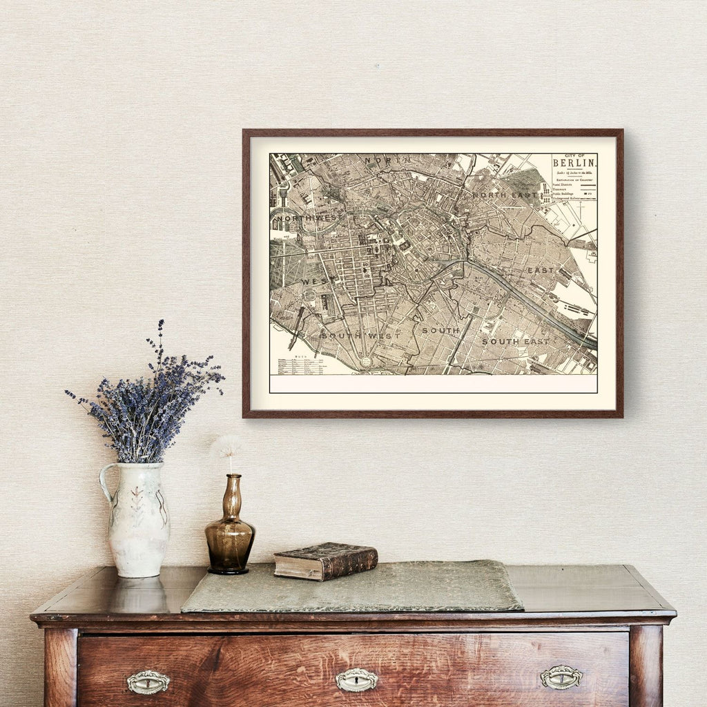 Vintage Map of Berlin, Germany 1901