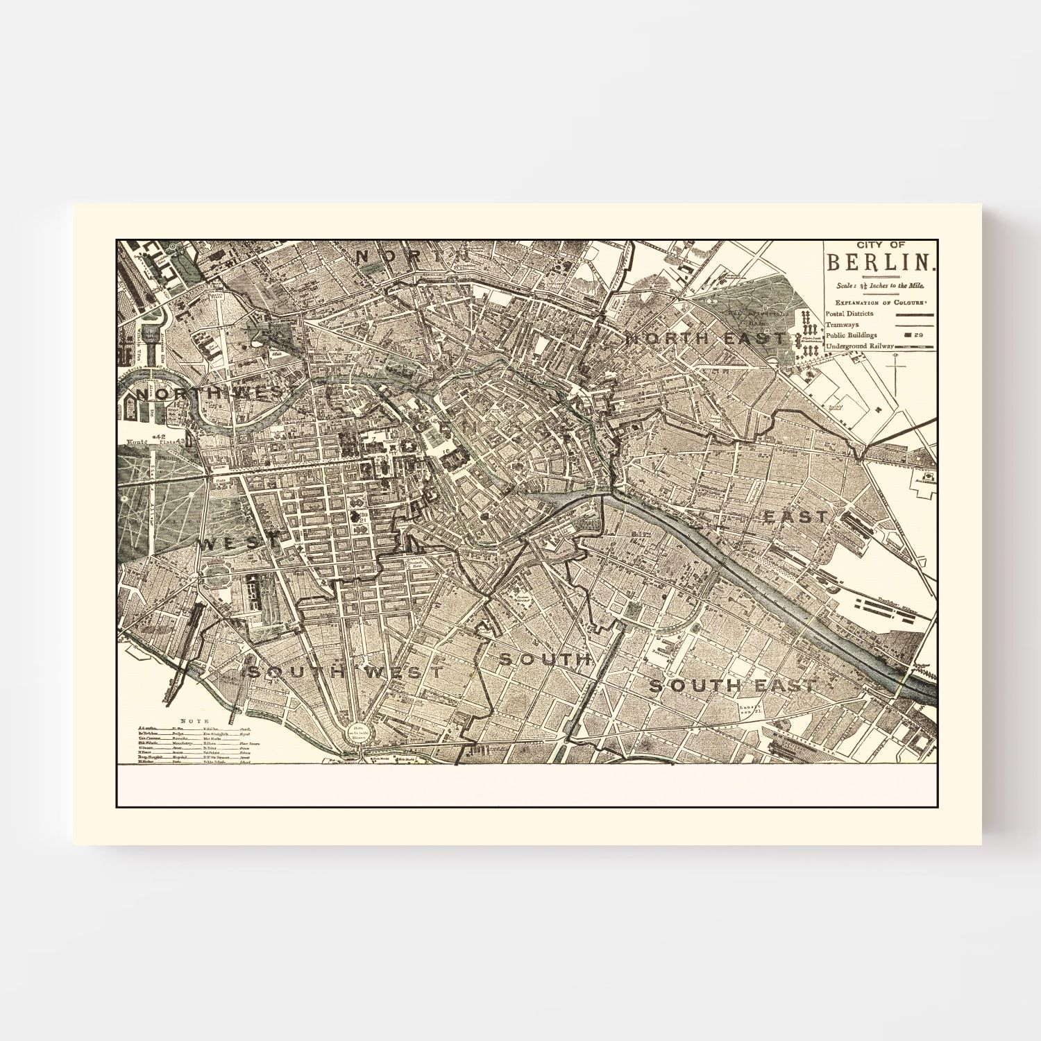 Vintage Map of Berlin, Germany 1901