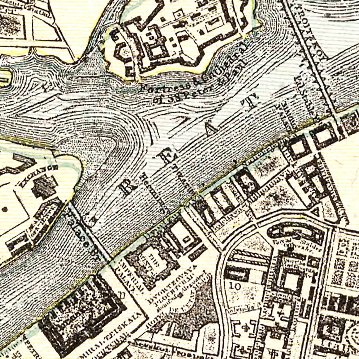 Vintage Map of Saint Petersburg, Russia 1901