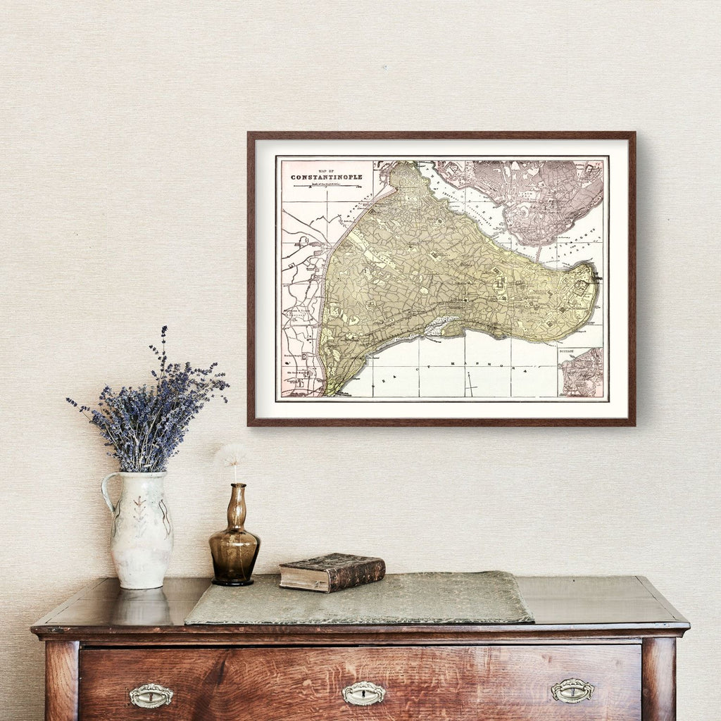 Vintage Map of Istanbul, Turkey 1901