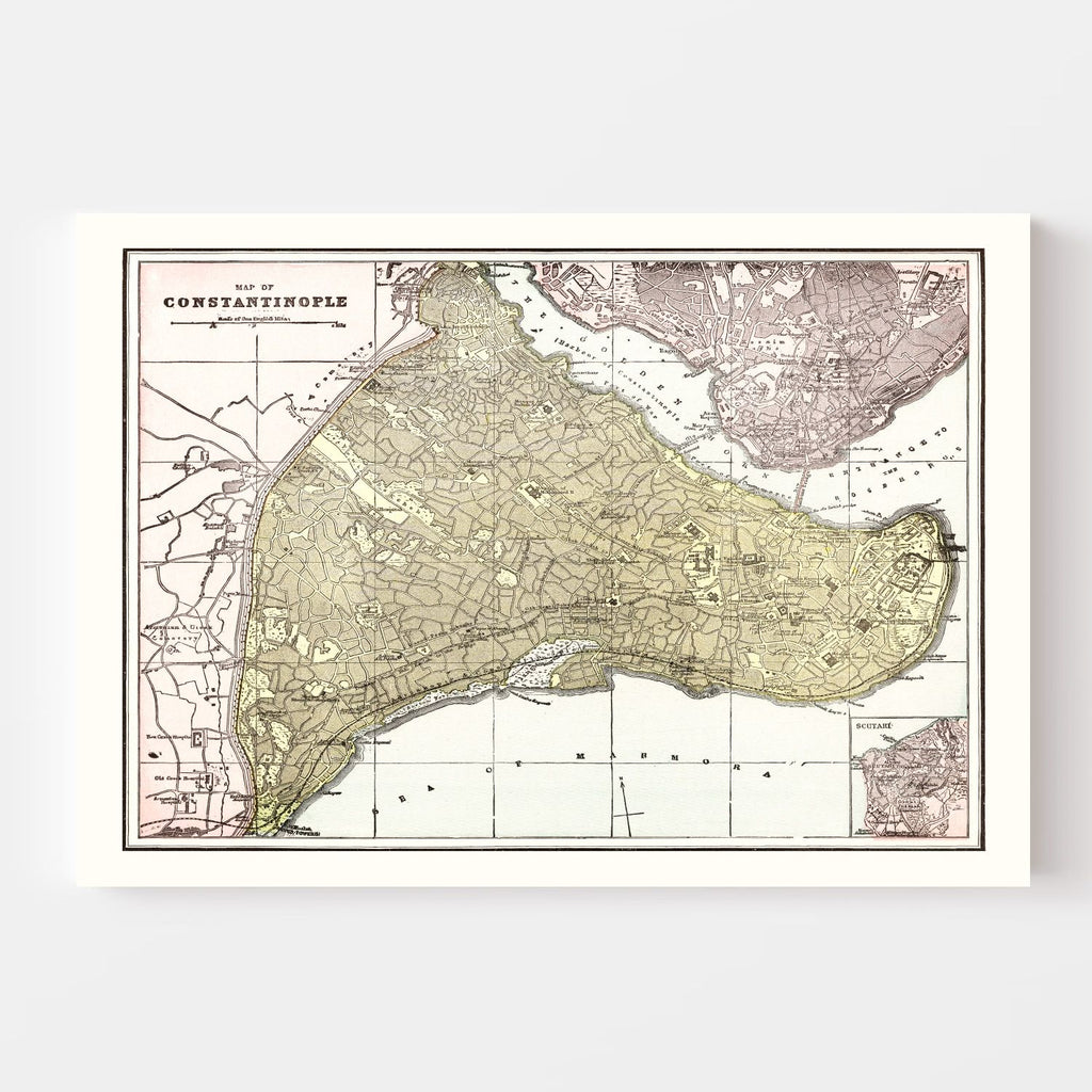 Vintage Map of Istanbul, Turkey 1901