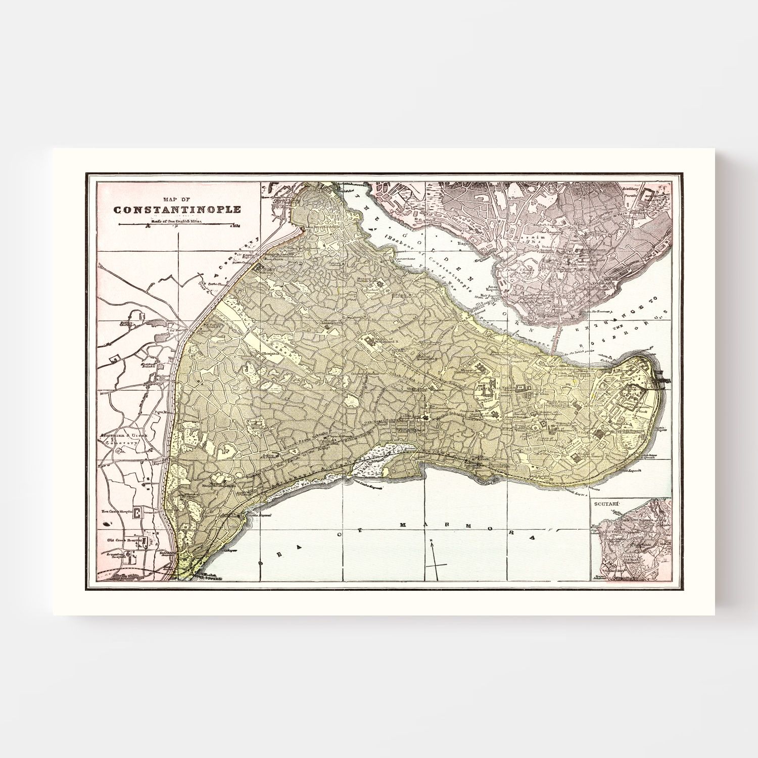 Vintage Map of Istanbul, Turkey 1901