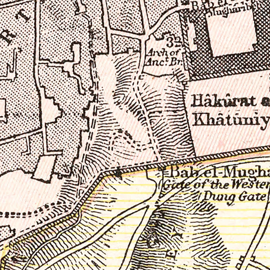 Vintage Map of Jerusalem, Israel 1901