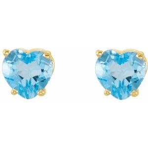 14K Yellow Gold Natural Swiss Blue Topaz Earrings – image 2