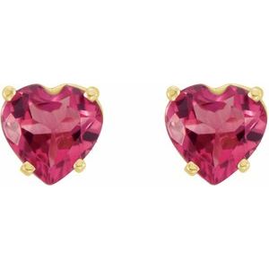 14K Yellow Gold Natural Pink Tourmaline Earrings – image 2