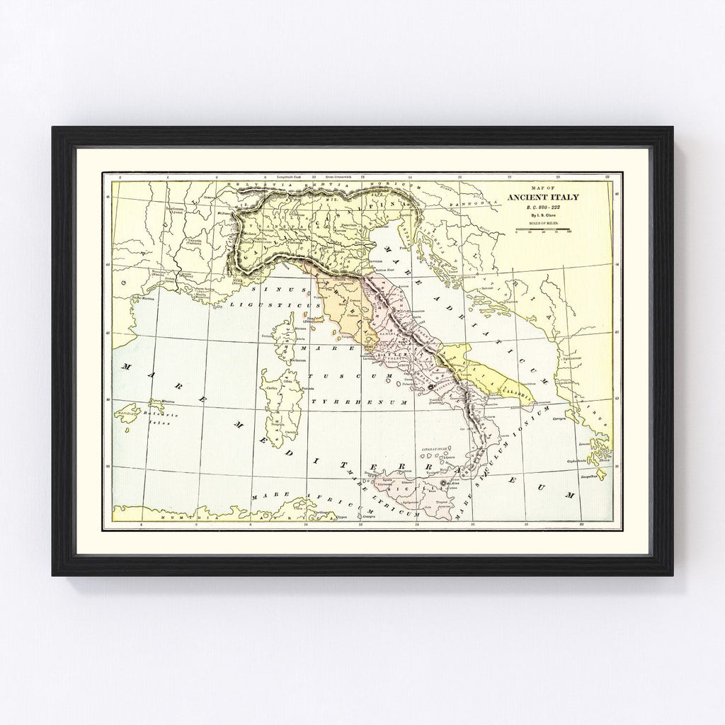 Vintage Map of Ancient Italy 1901